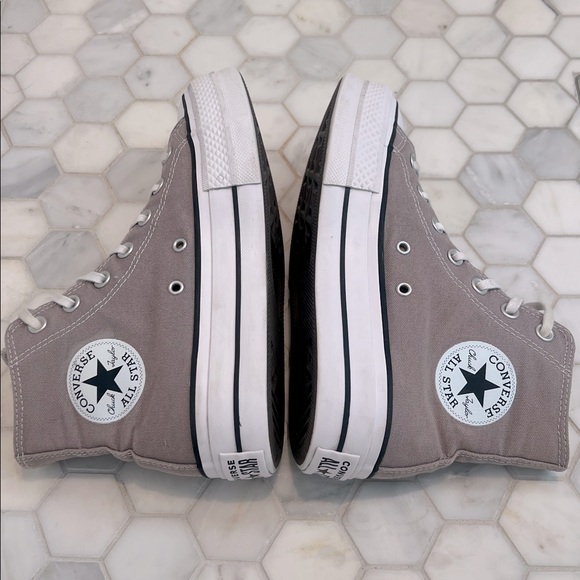 Converse Chuck Taylor CTAS Lift HI Platform High Vapor Mauve & White Sneakers 7 - Picture 7 of 16